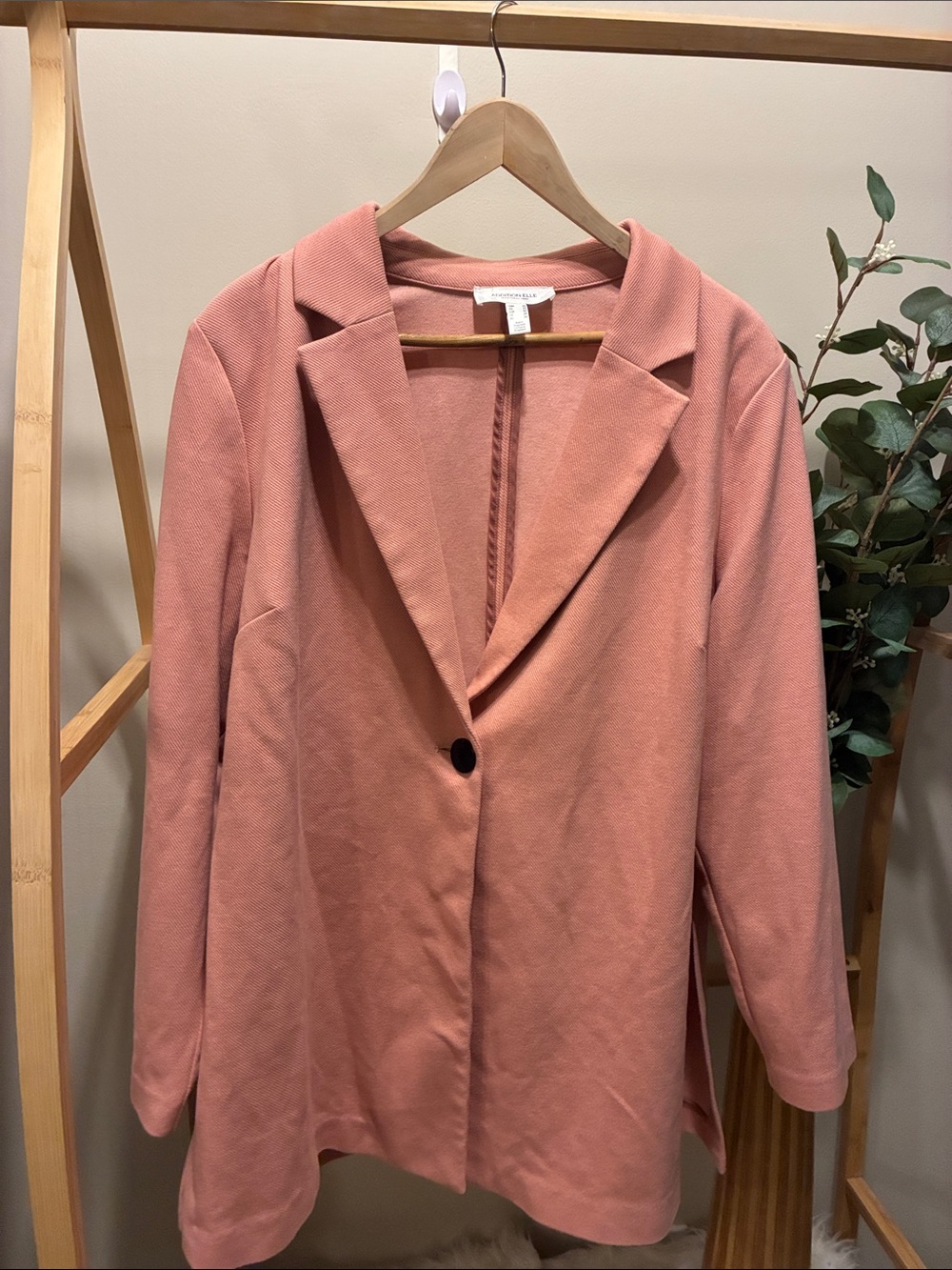Addition Elle Blush Pink Single-Button Blazer